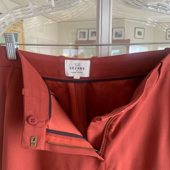 Sezane Burgundy Gustavo Slim Ankle Trousers - Picture 4 of 4